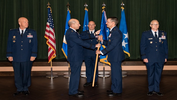 24th AF Changes Command during ceremony
